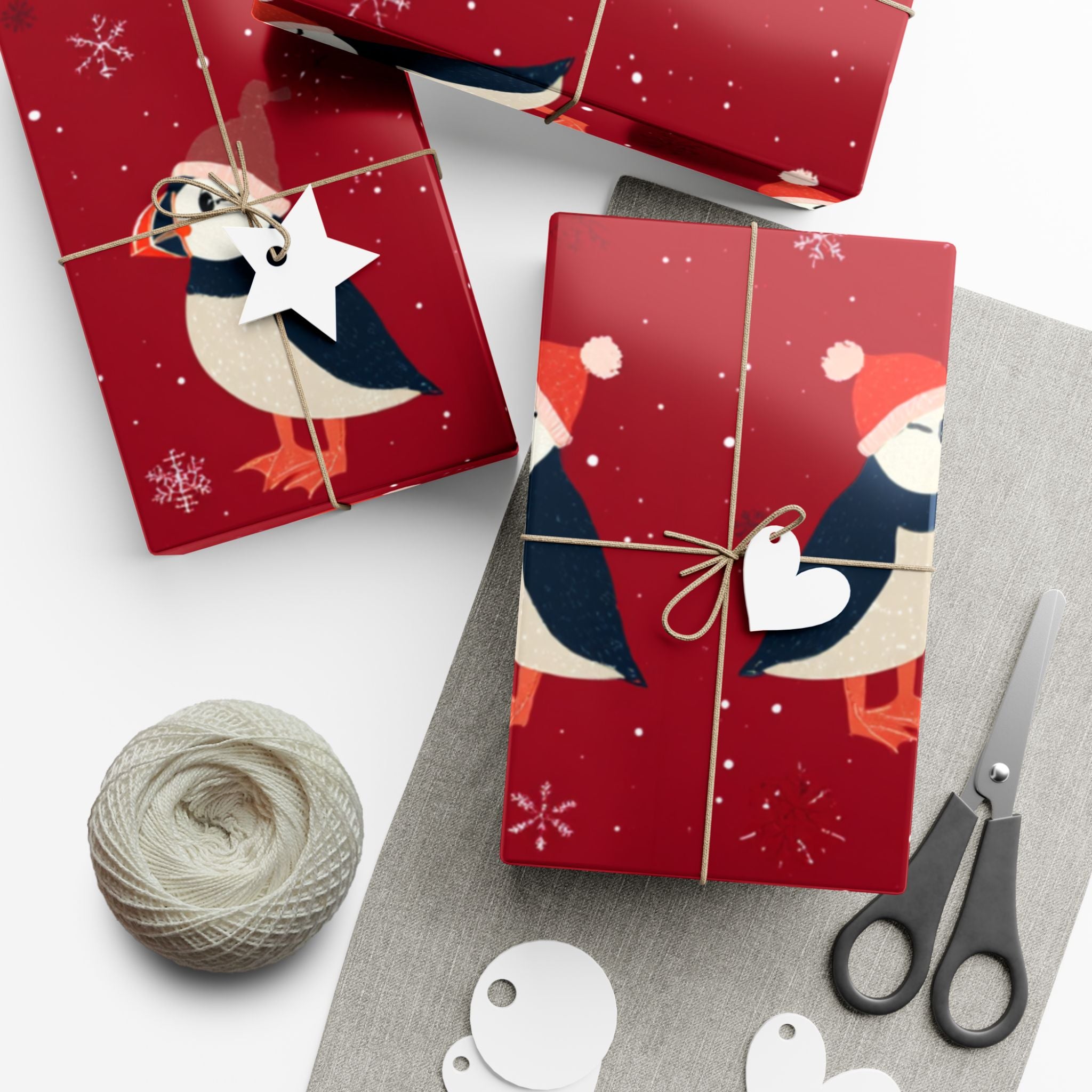 Puffin Christmas Wrapping Paper