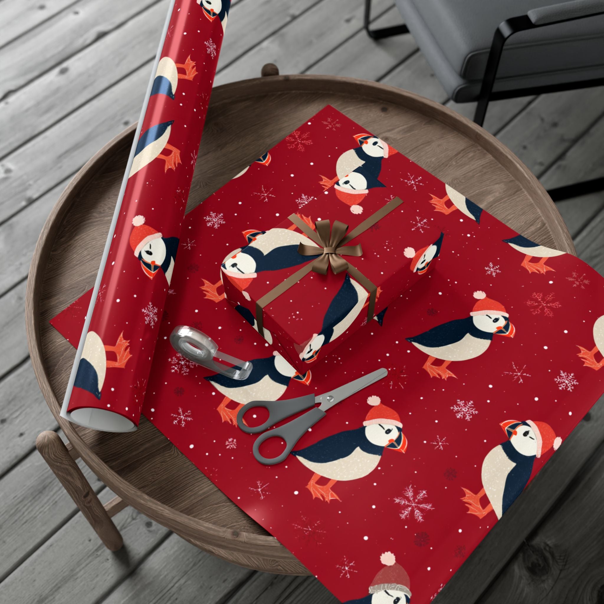 Puffin Christmas Wrapping Paper